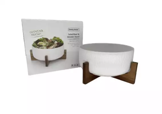 Салатник Danny Home с деревянной подставкой